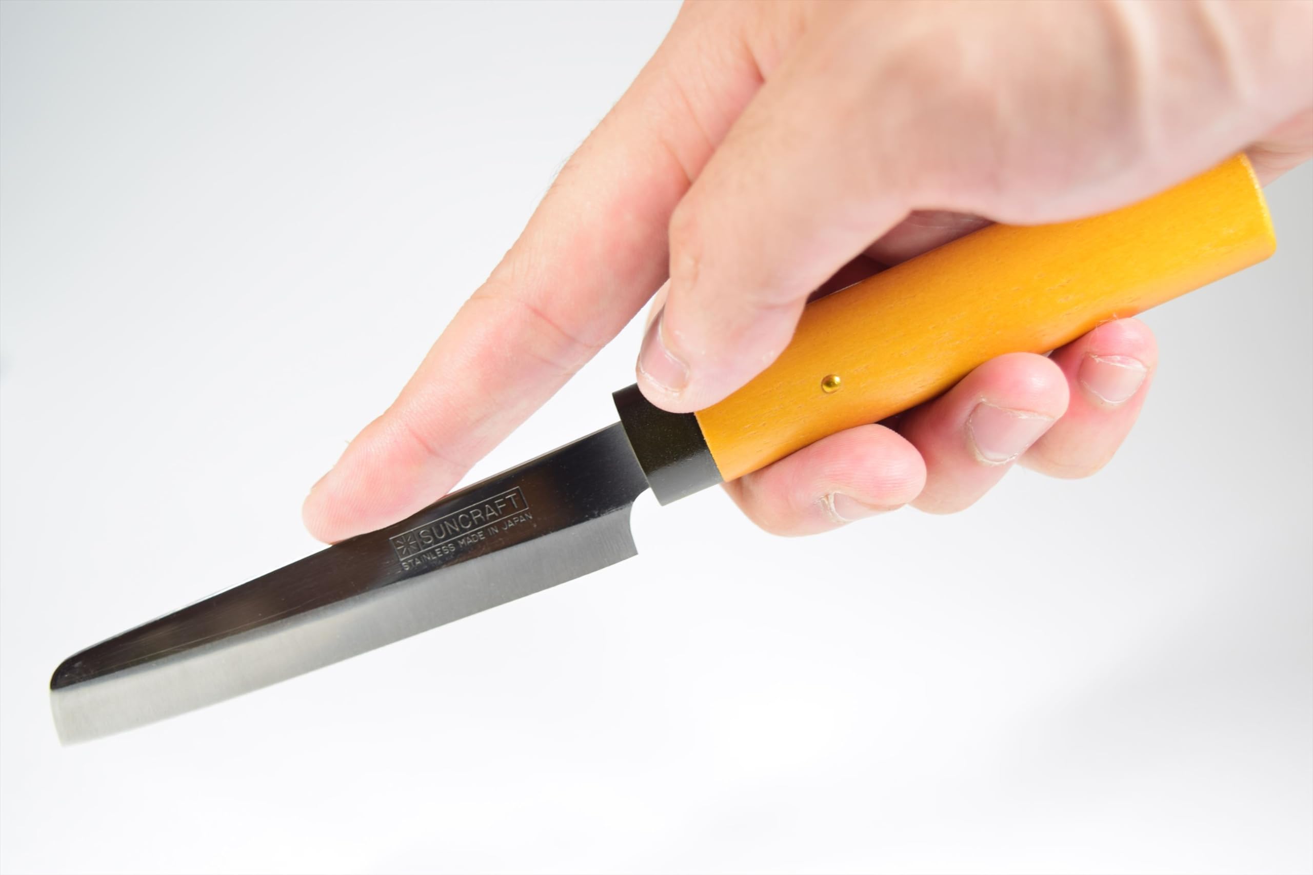 Product of Gifu Japan Seki rectangular-edge knife suited for delicate prep work.