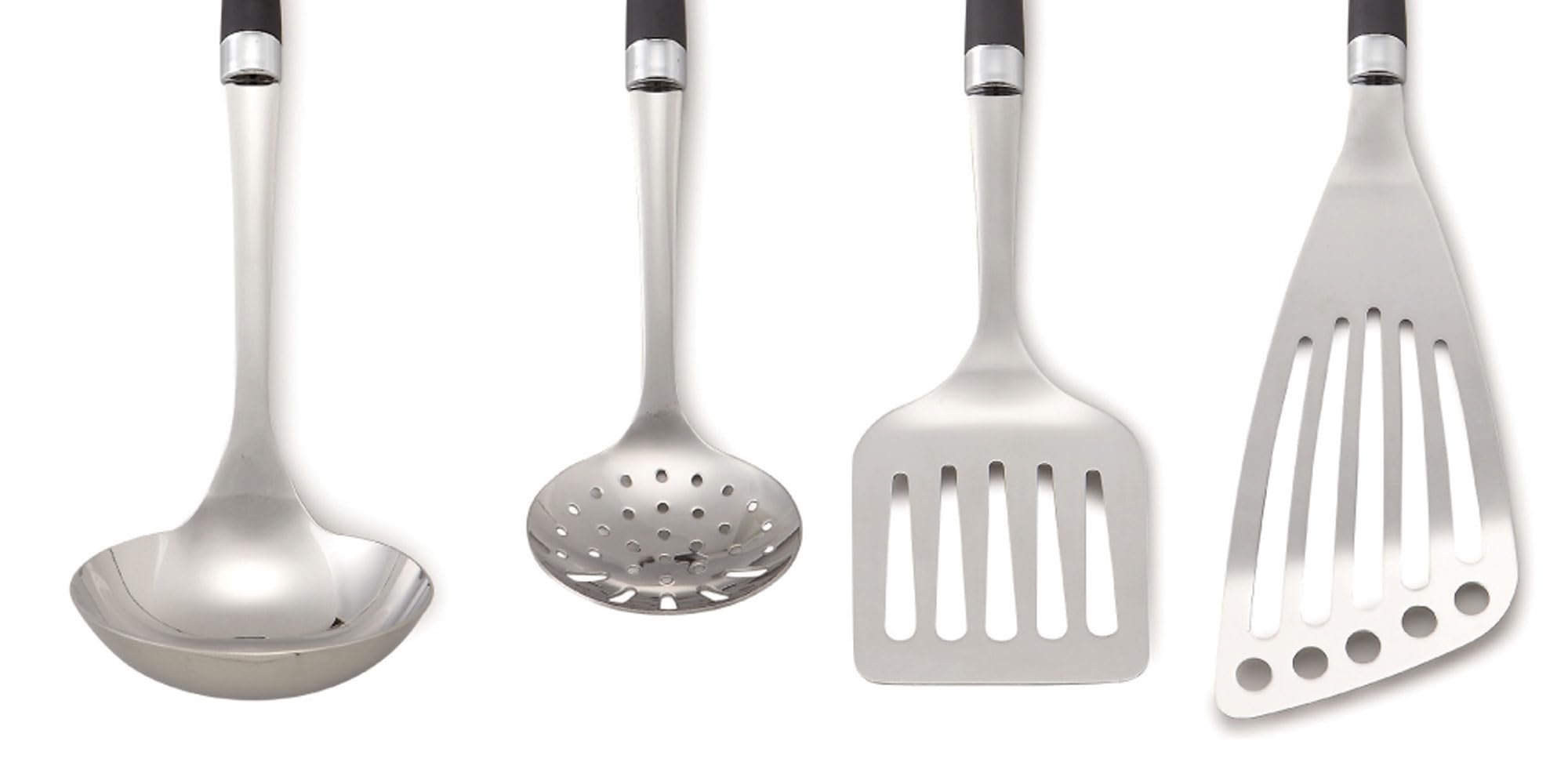 Seki Japan spatula blade close-up reveals durable stainless steel front end.