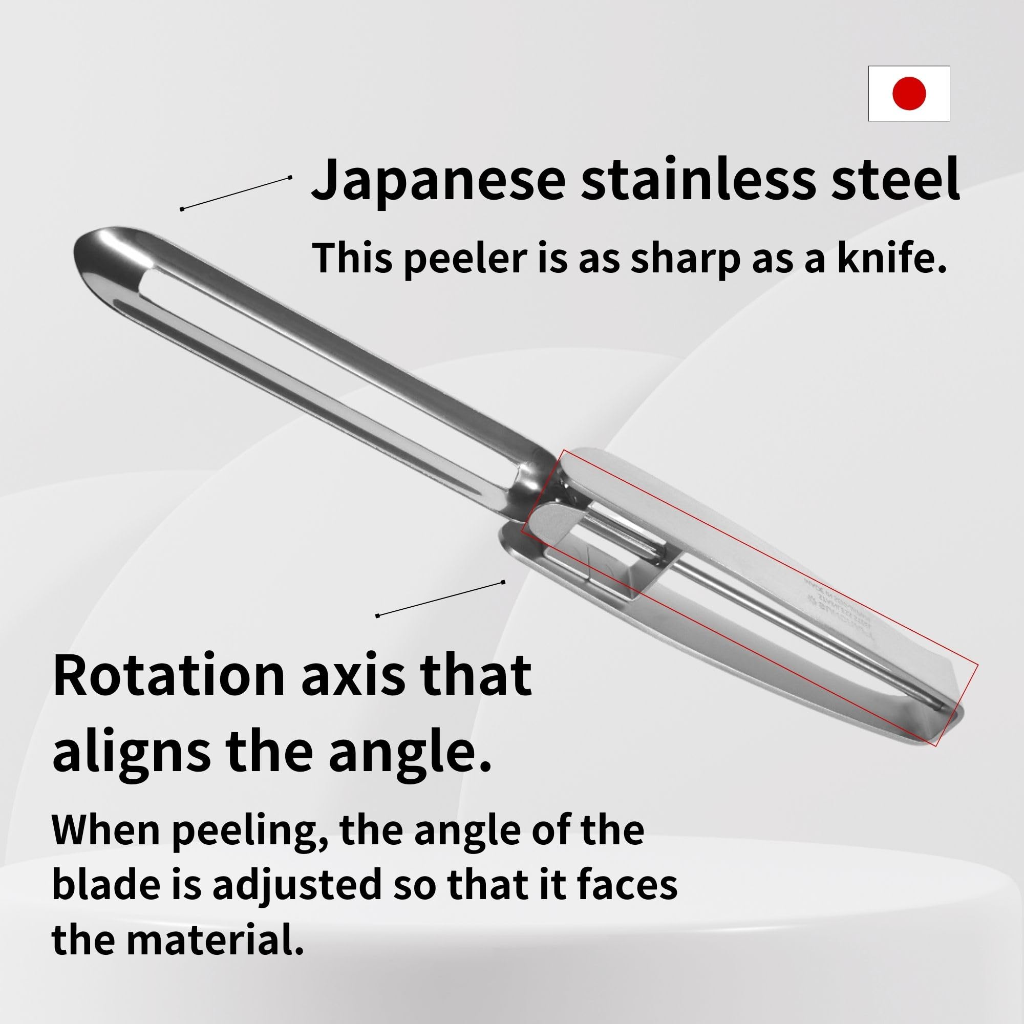 Stainless steel peeler for cabbage slices in bright kitchen light