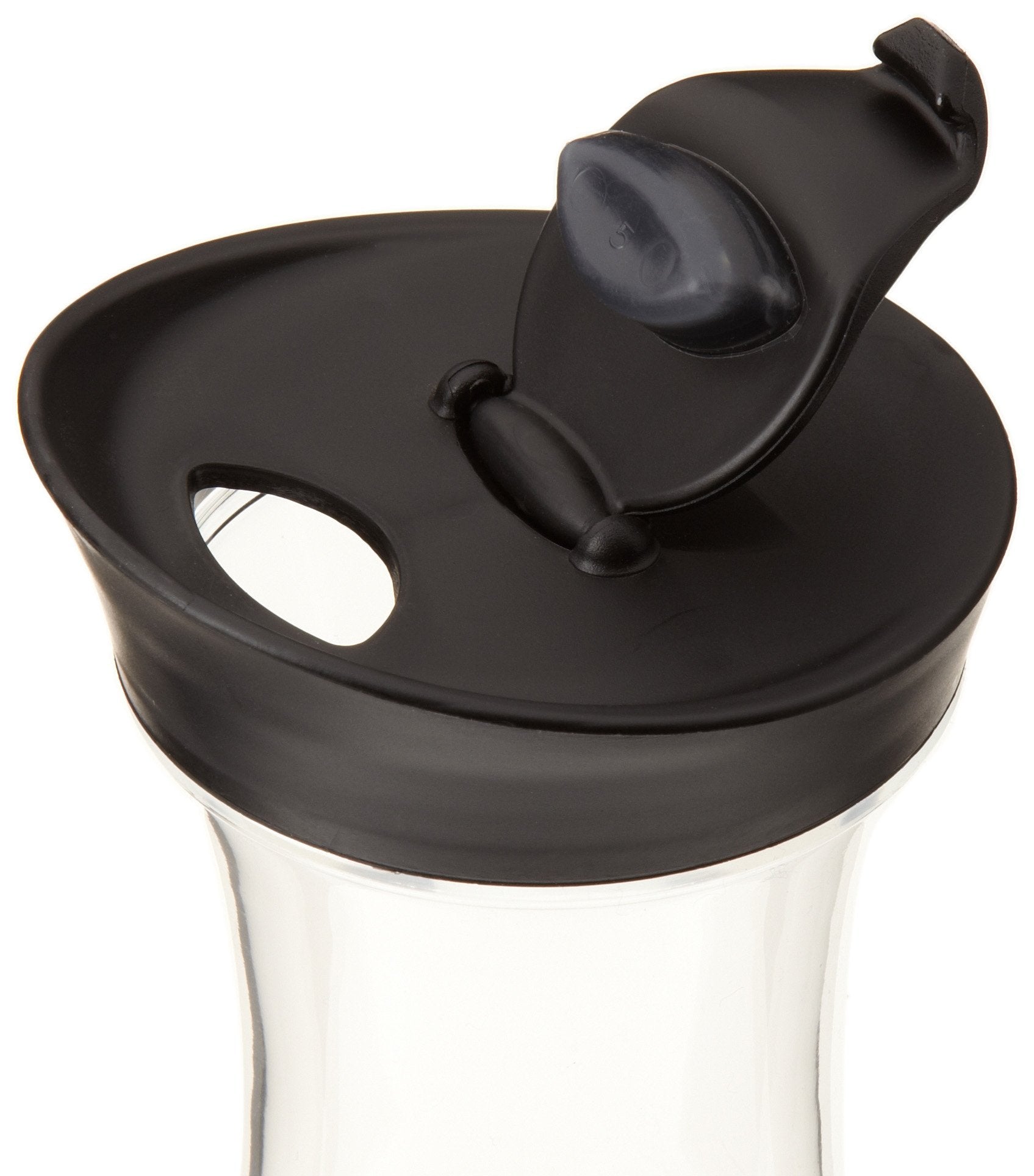 Prodyne 36-ounce carafe lid close-up, silicone seal for spill-free pouring.