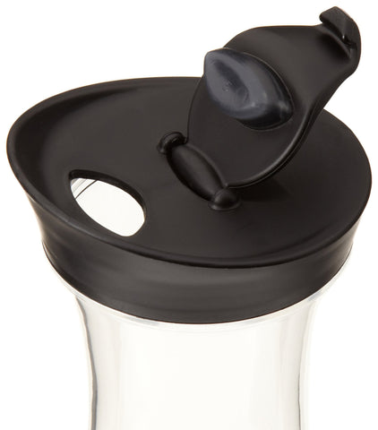Prodyne 36-ounce carafe lid close-up, silicone seal for spill-free pouring.