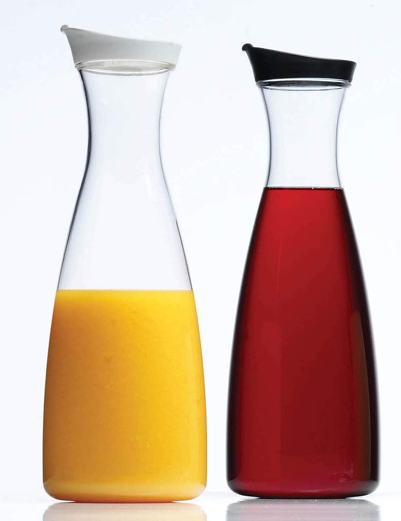 Prodyne 36-ounce carafe pouring action, versatile for juice, water, and iced tea.