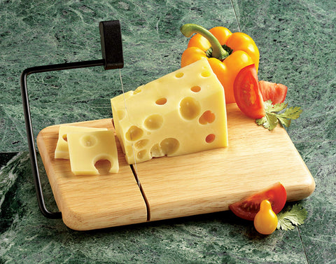 Prodyne cheese slicer with replaceable wire and black arm grip for durable performance.
