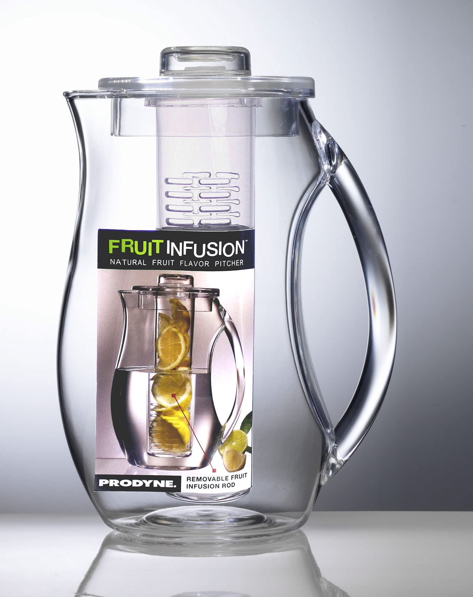 Prodyne pitcher with clear acrylic finish enhances table presentation
