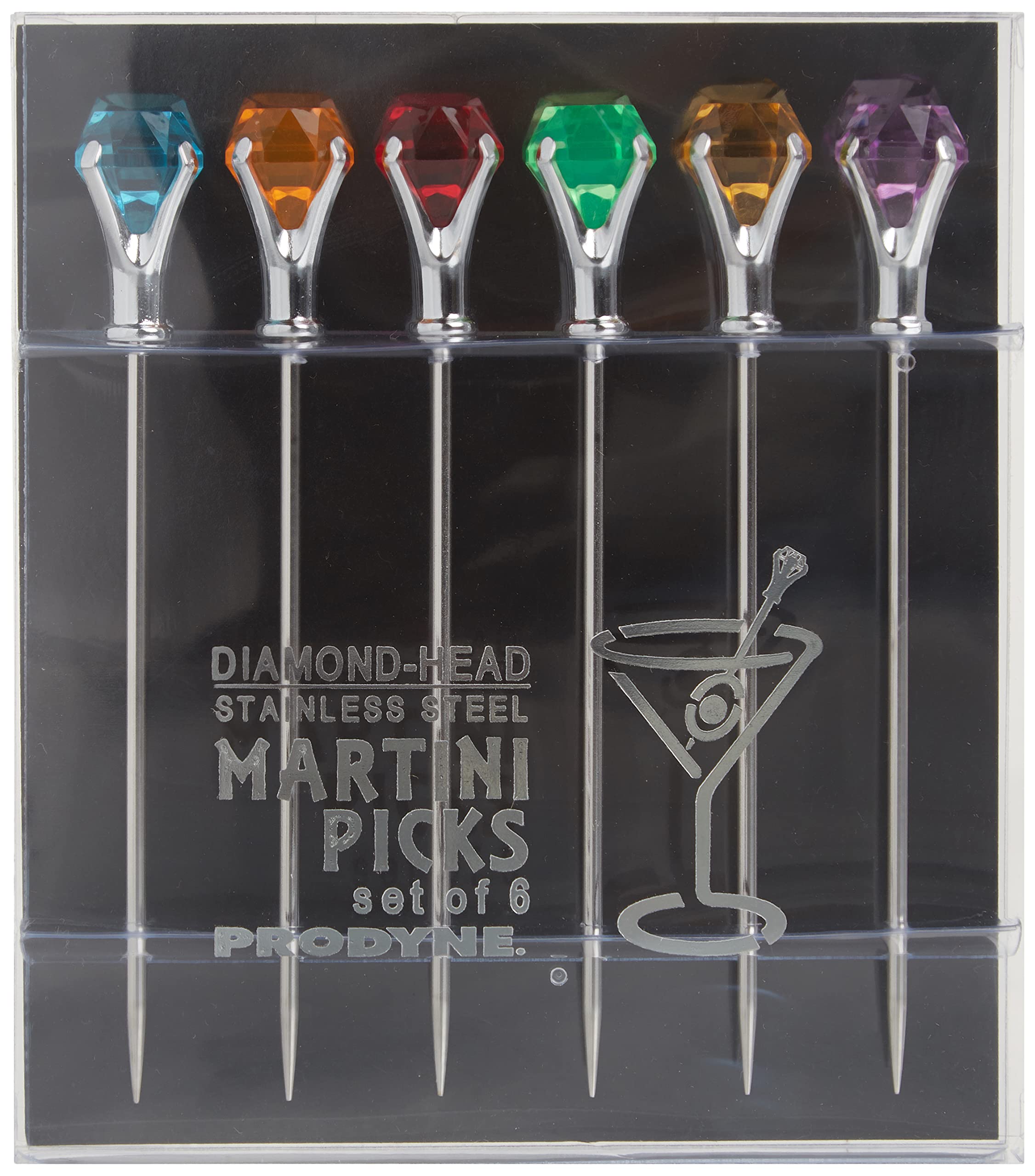 Prodyne DM-6-C cherry garnish pick with vibrant crystal head for eye-catching cocktails.
