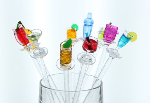 Prodyne Happy Hour Swizzle Sticks eight-inch length fits standard glassware.