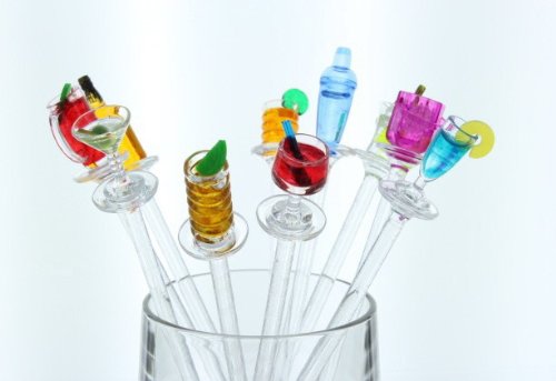 Prodyne Happy Hour Swizzle Sticks colorful variety brightens any home bar.