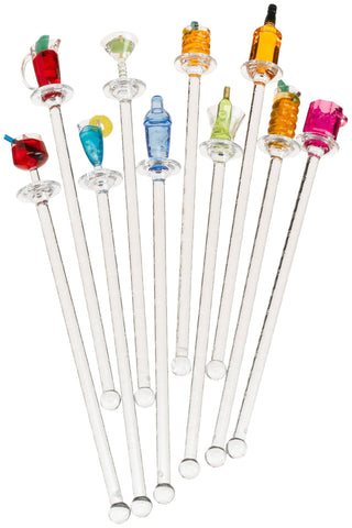 Prodyne Happy Hour Swizzle Sticks front view in packaging, great for party-ready cocktails.