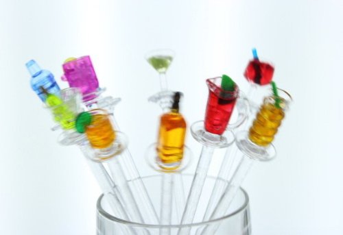 Prodyne Happy Hour Swizzle Sticks colorful set ready to elevate parties.