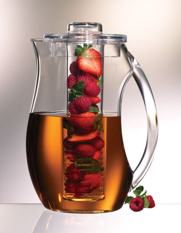 Prodyne lid secures the infusion rod for mess-free pouring