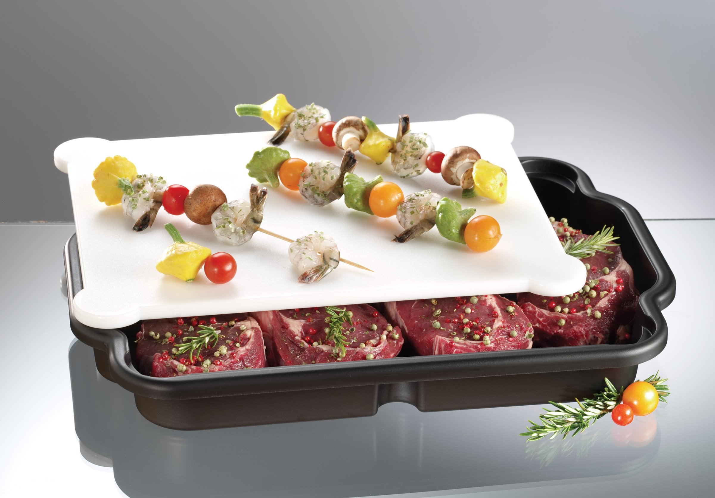 Prodyne Prep & Slice veggies-side for veggie prep and cross-contamination control.