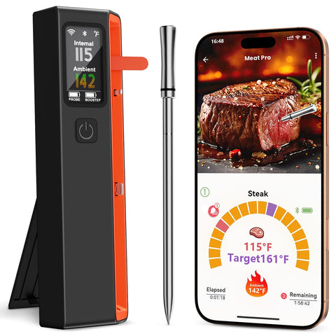 PROGRACE smart thermometer base with wireless control for real-time cooking alerts.