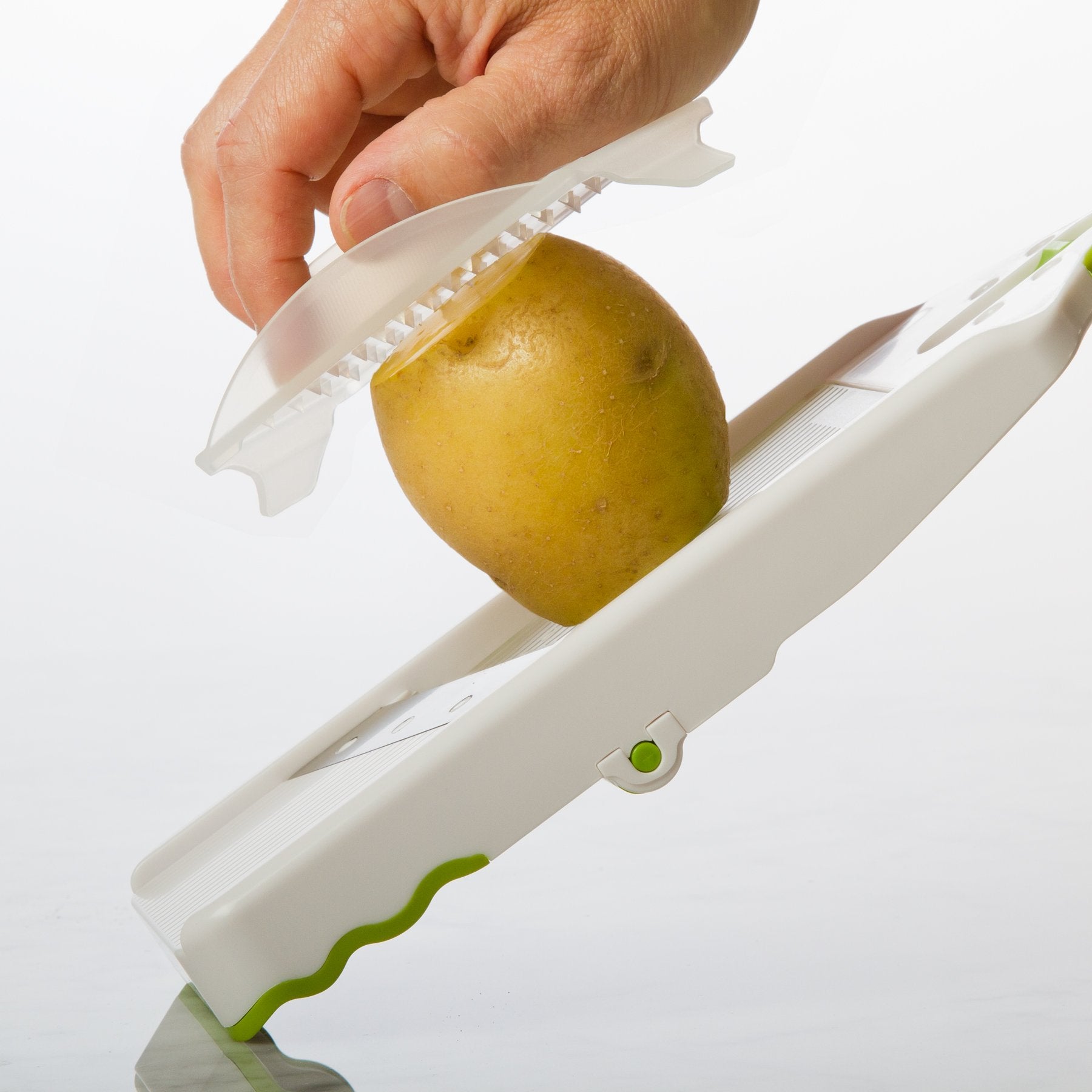 Progressive PrepSolutions mandoline is dishwasher safe for easy cleanup.