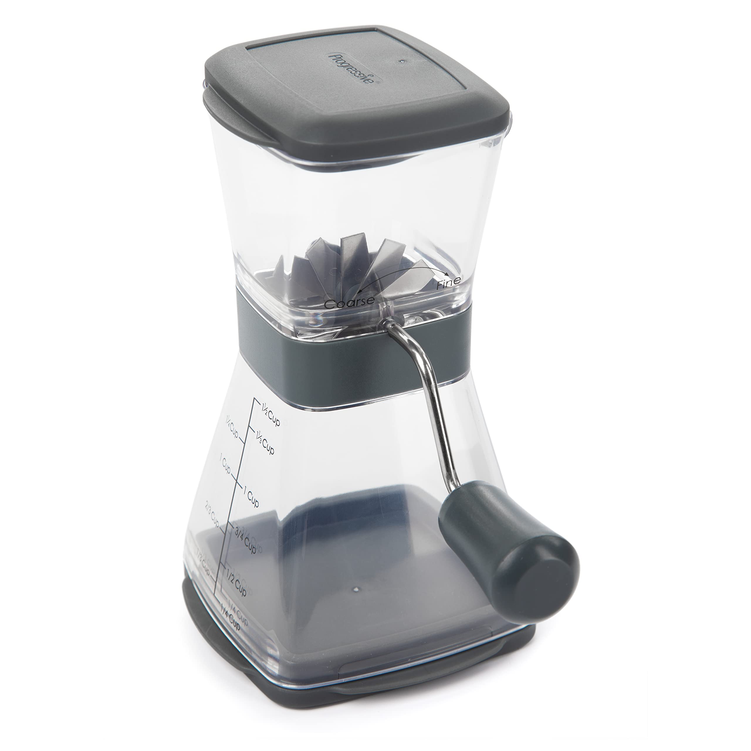 Progressive Nut Chopper base with measurements for precise portions.