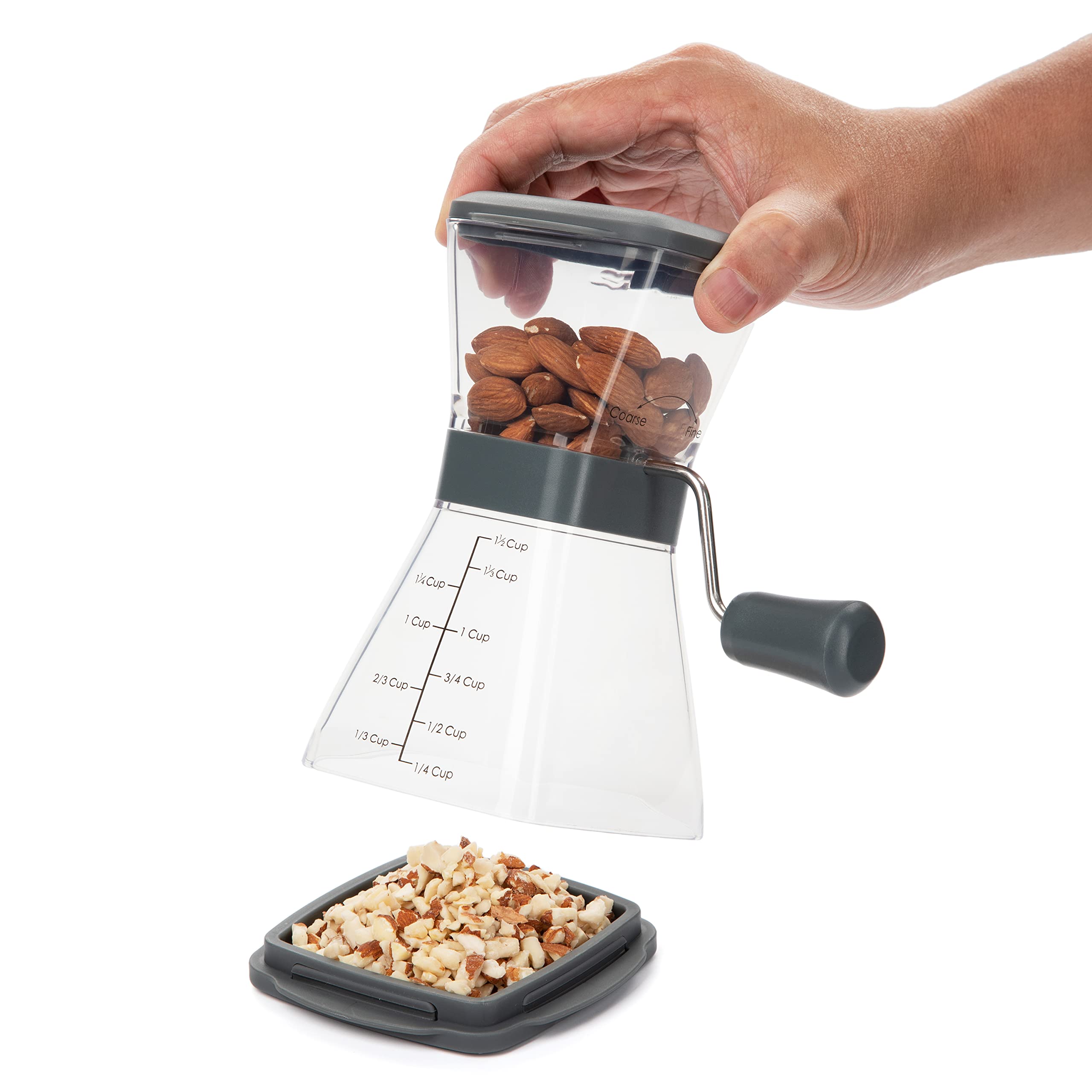 Progressive Nut Chopper non-skid base stays steady during use.