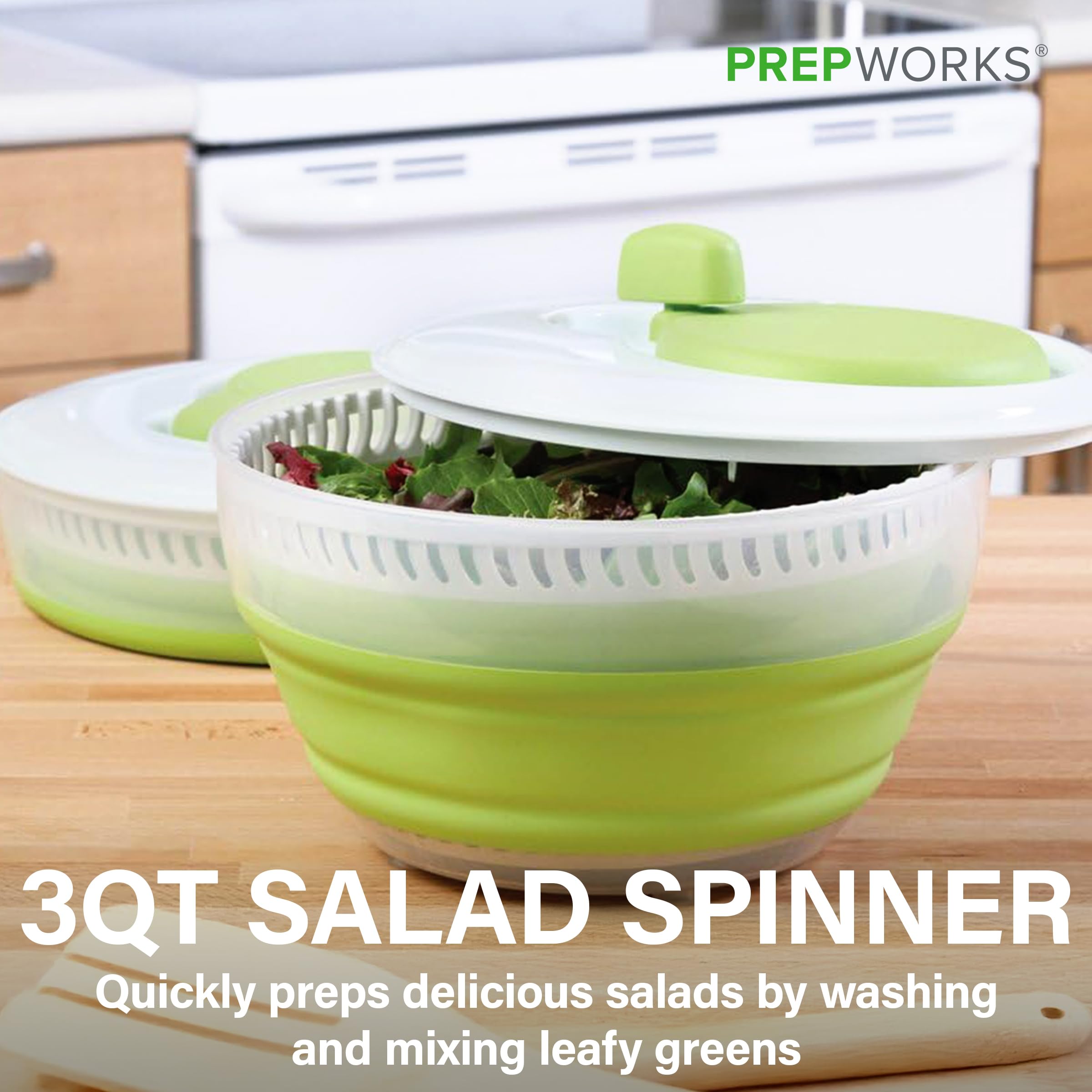 Progressive PrepWorks collapsible spinner folded for easy storage
