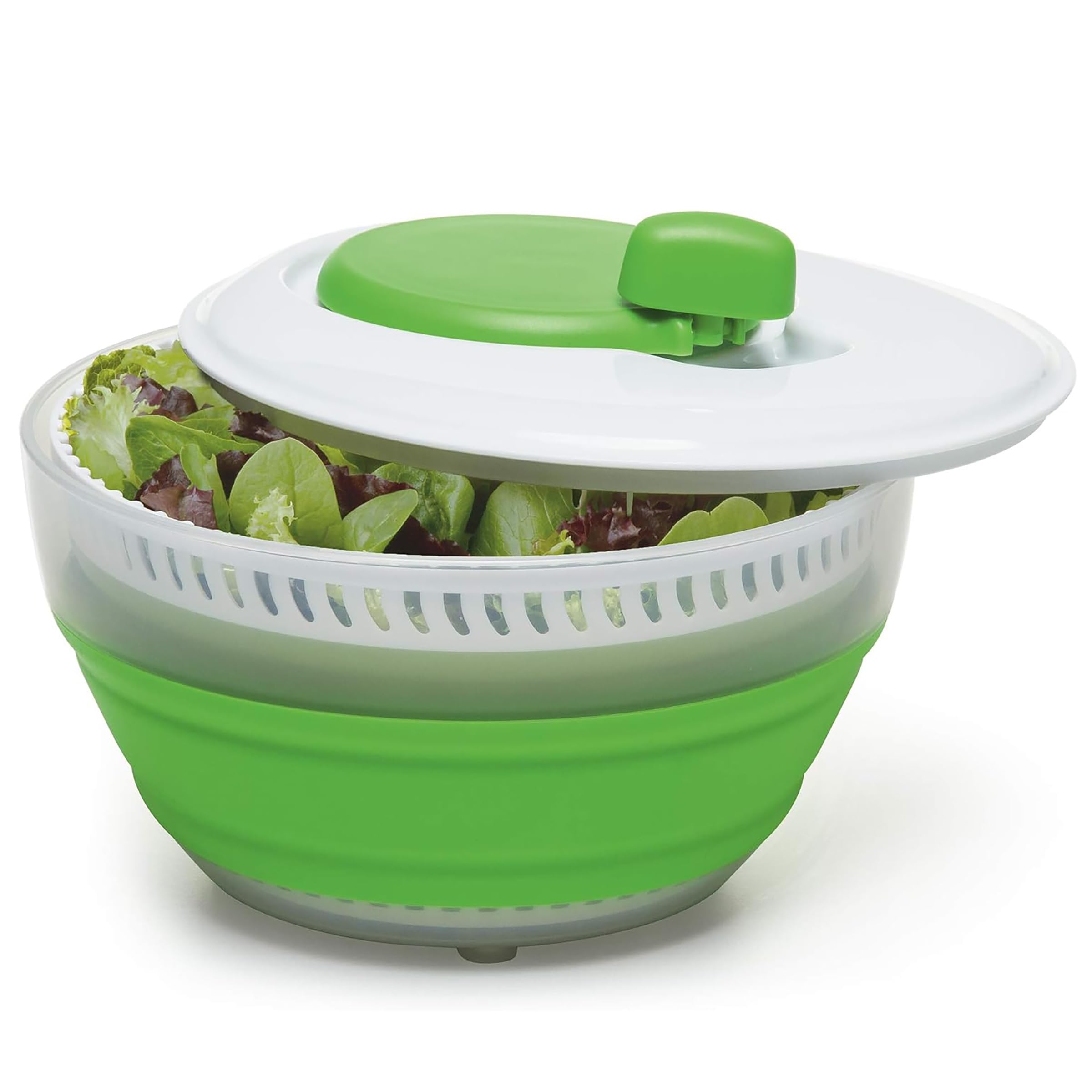Progressive PrepWorks 3 Qt spinner in use washing greens quickly