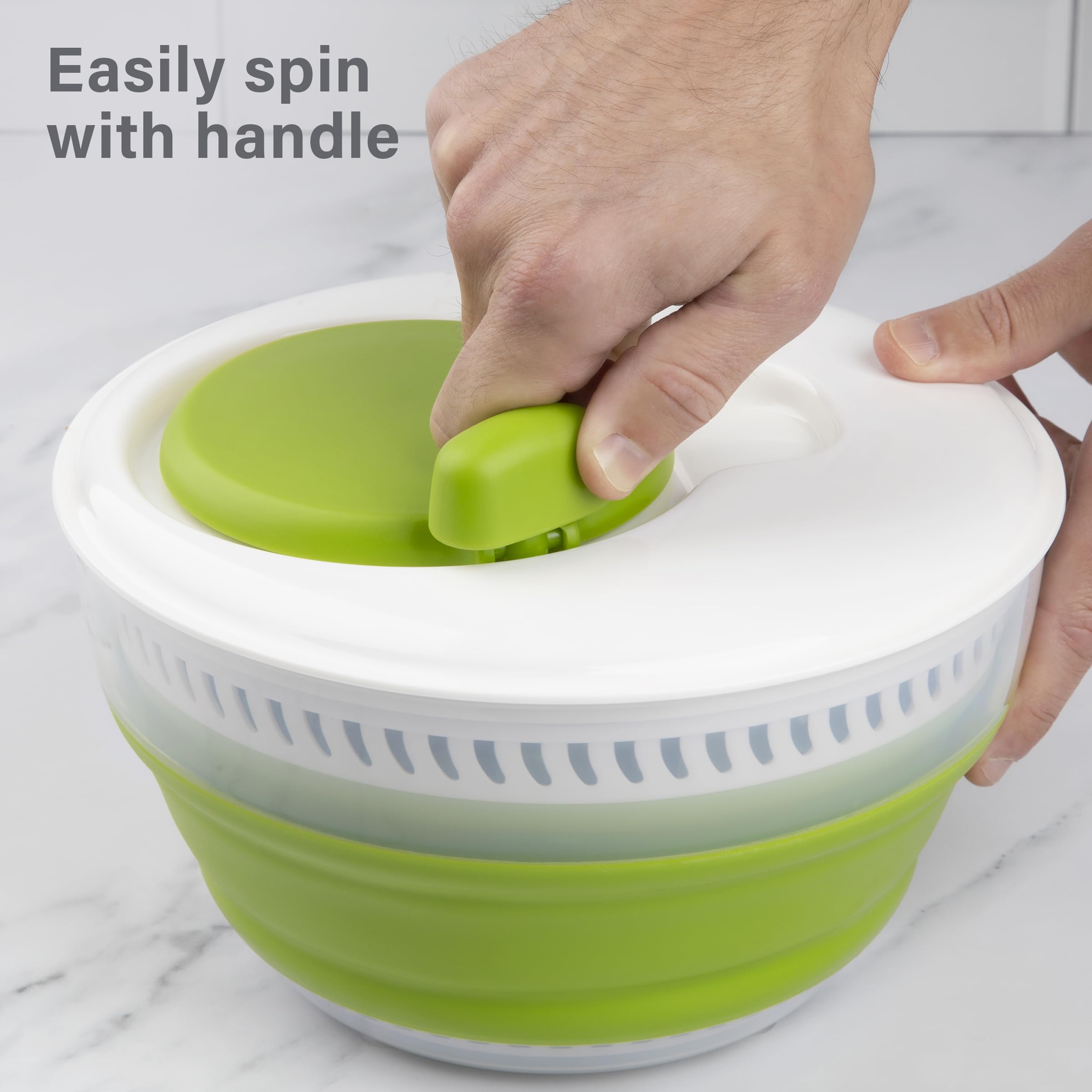 Progressive PrepWorks flat-lid design for stacking with other items