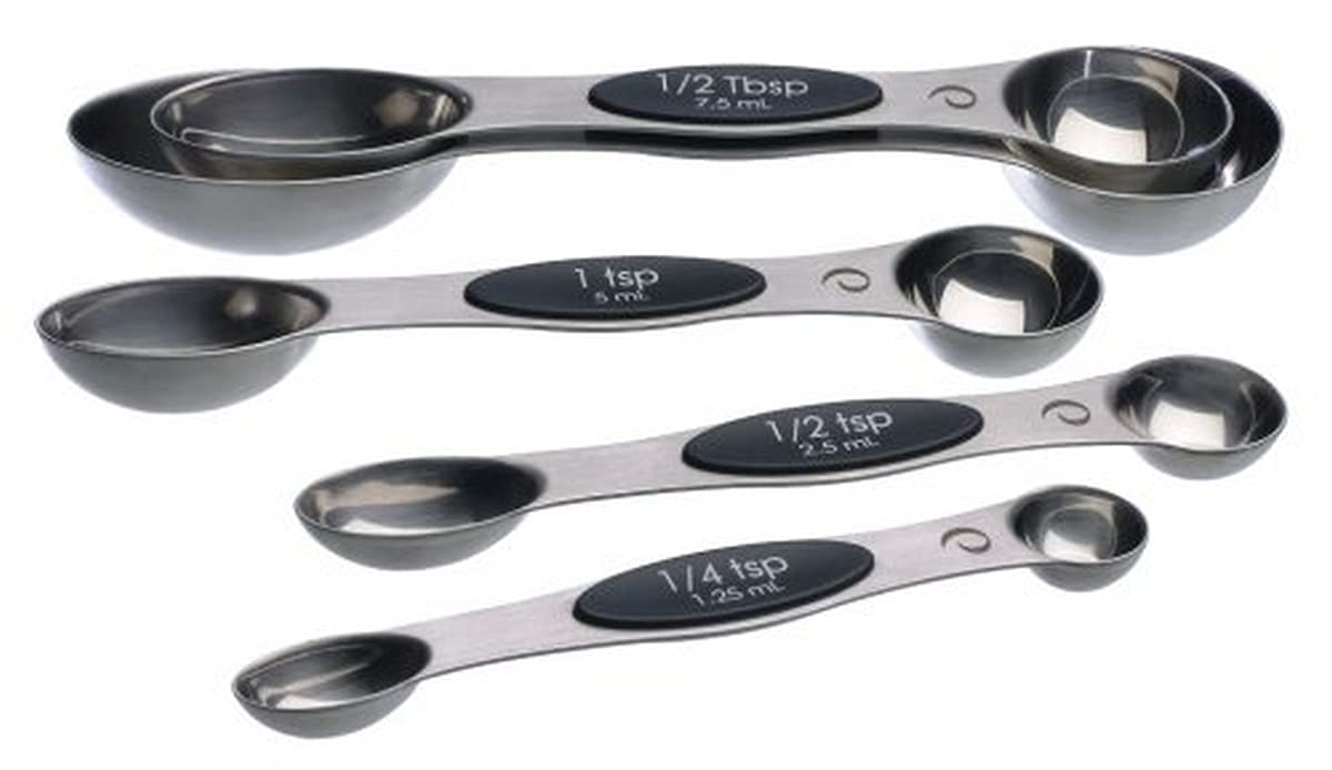Progressive PrepWorks 5pc measuring spoons magnetic close-up showing secure storage.