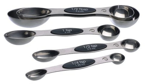Progressive PrepWorks 5pc measuring spoons magnetic close-up showing secure storage.