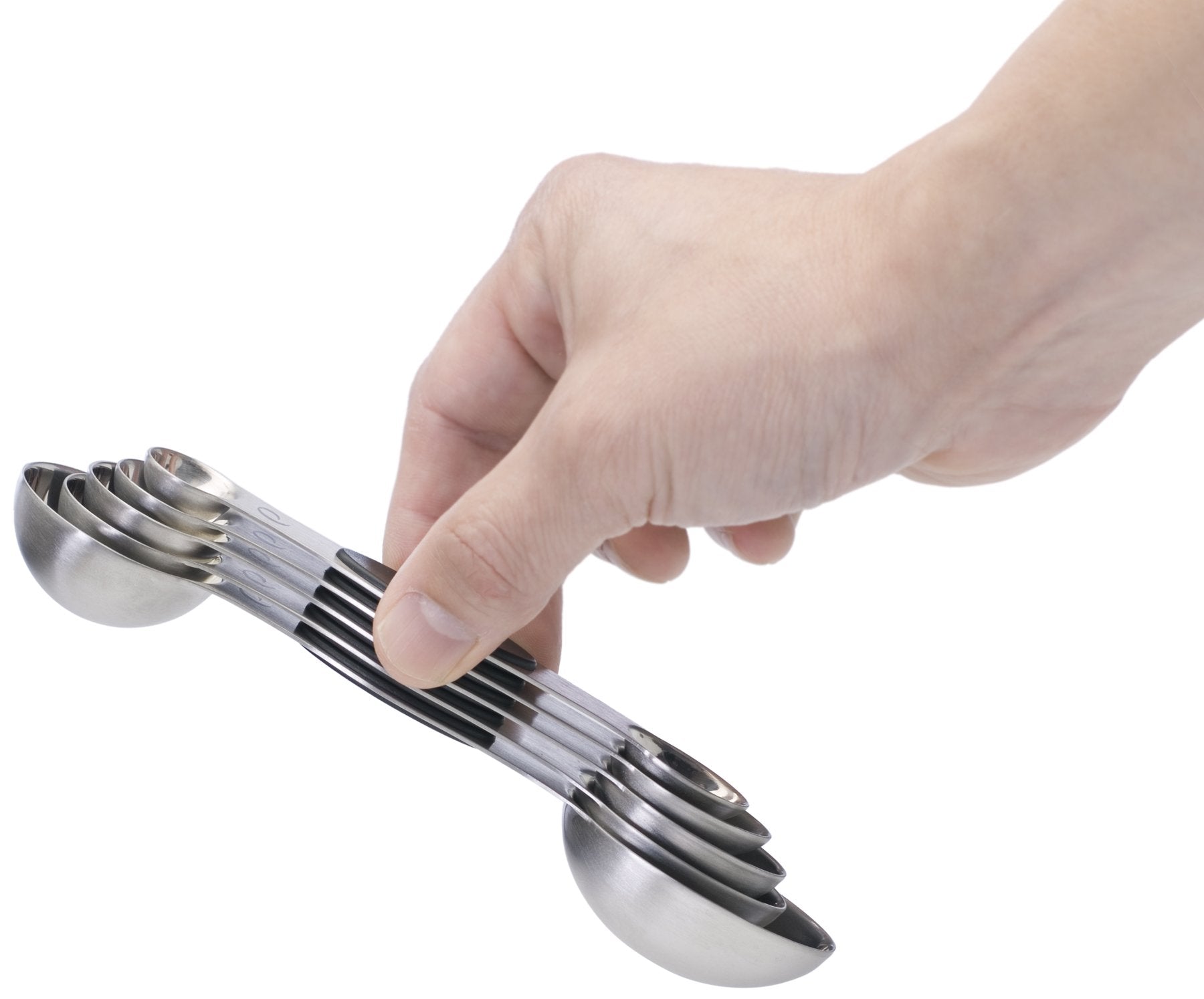 Progressive PrepWorks 5pc spoons stainless steel close-up in kitchen.