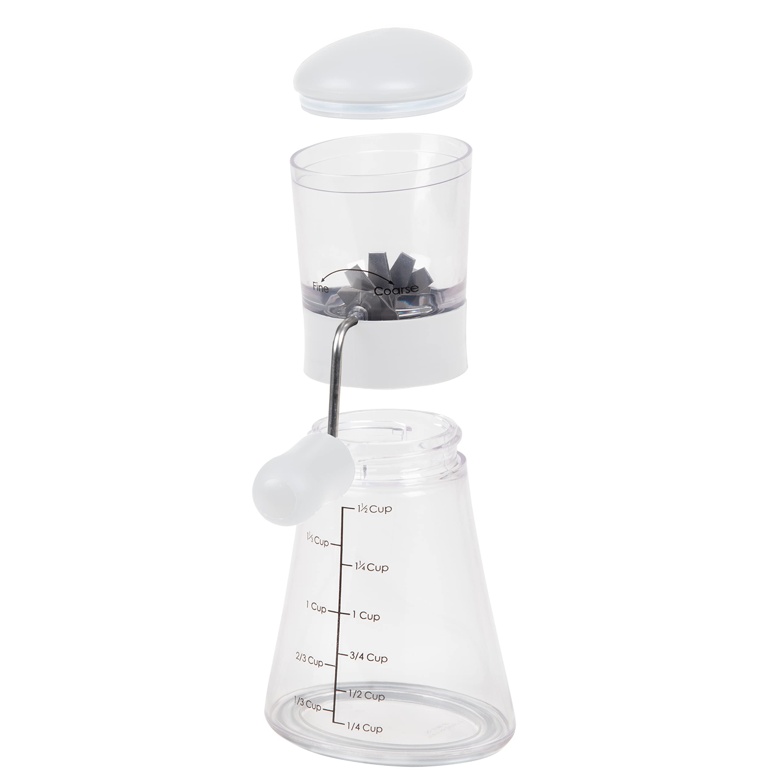 Progressive Prepworks Nut Chopper domed lid enabling stable, mess-free chopping