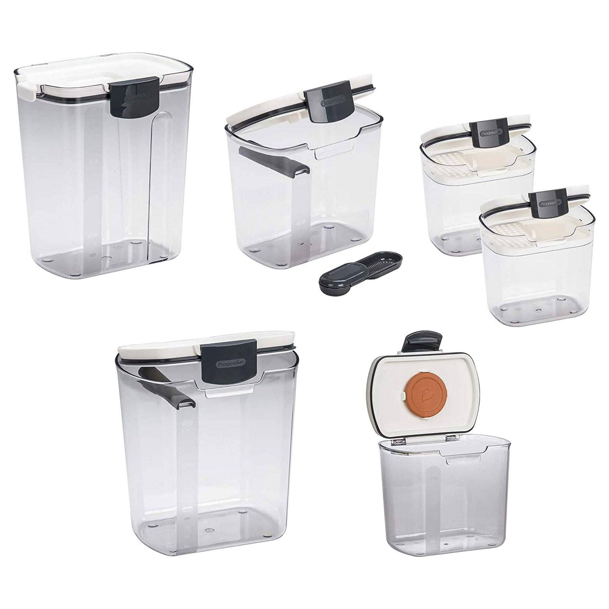 Progressive ProKeeper grain keeper stores bulk ingredients neatly.