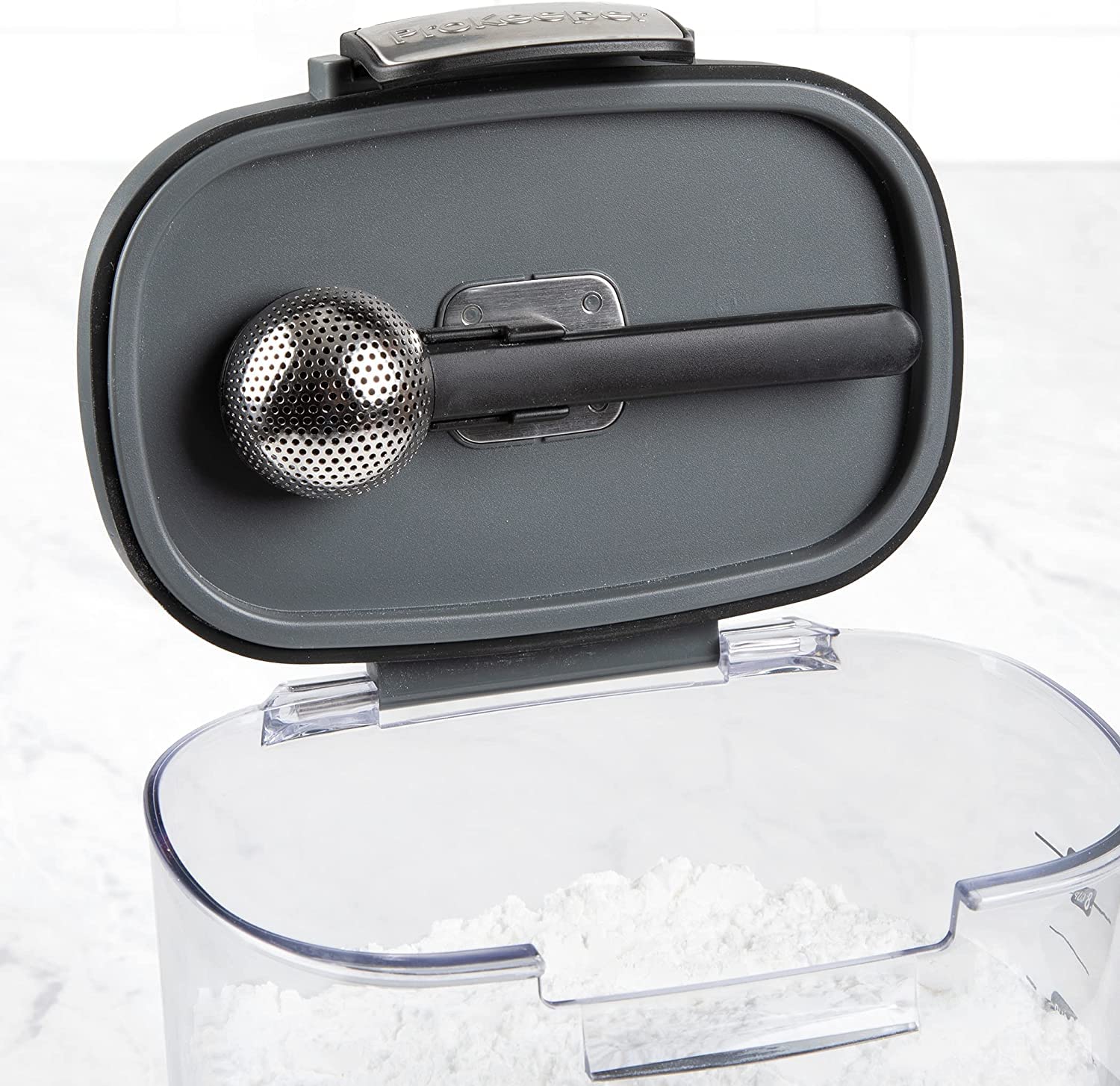 Progressive ProKeeper powdered sugar container with airtight seal keeps freshness