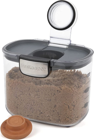 Progressive ProKeeper powdered sugar duster fits under lid for easy access