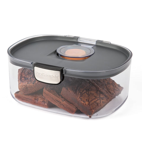 Progressive ProKeeper stackable design saves counter space and keeps items organized.