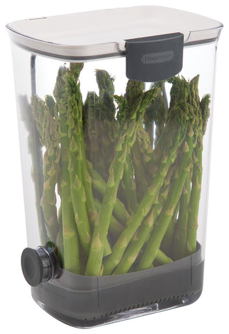 ProKeeper Herb Keeper white with drain plug keeps herbs fresh longer in fridge