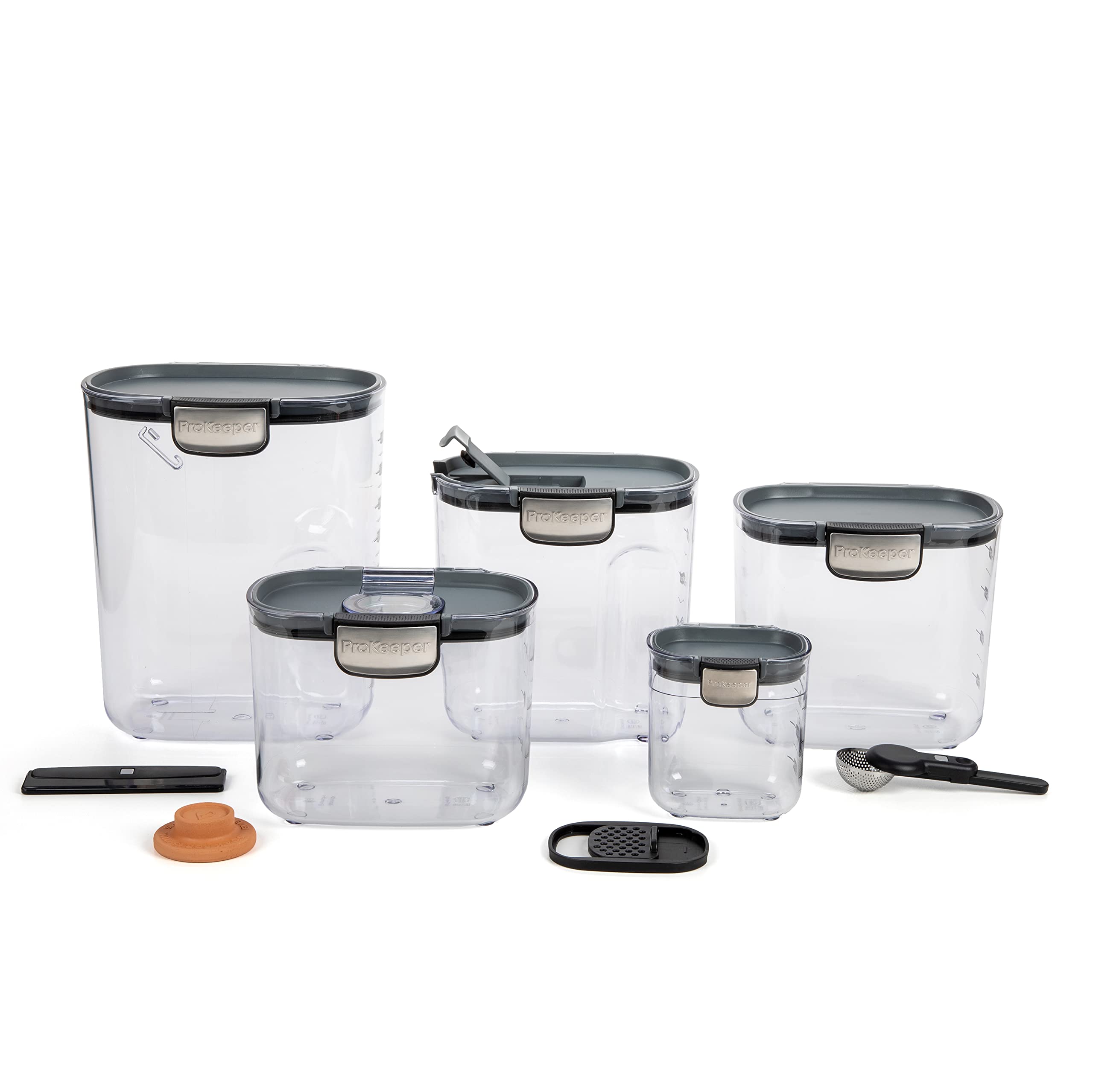 ProKeeper+ 9-piece set lid closeup showing airtight seals for freshness