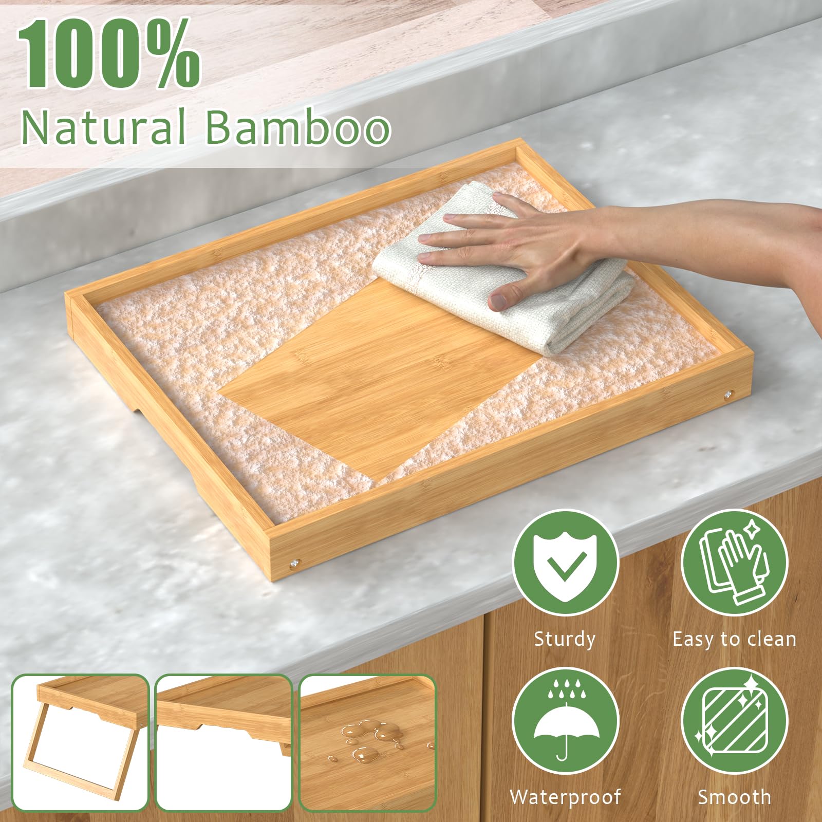 Promitop bamboo tray as laptop desk on couch