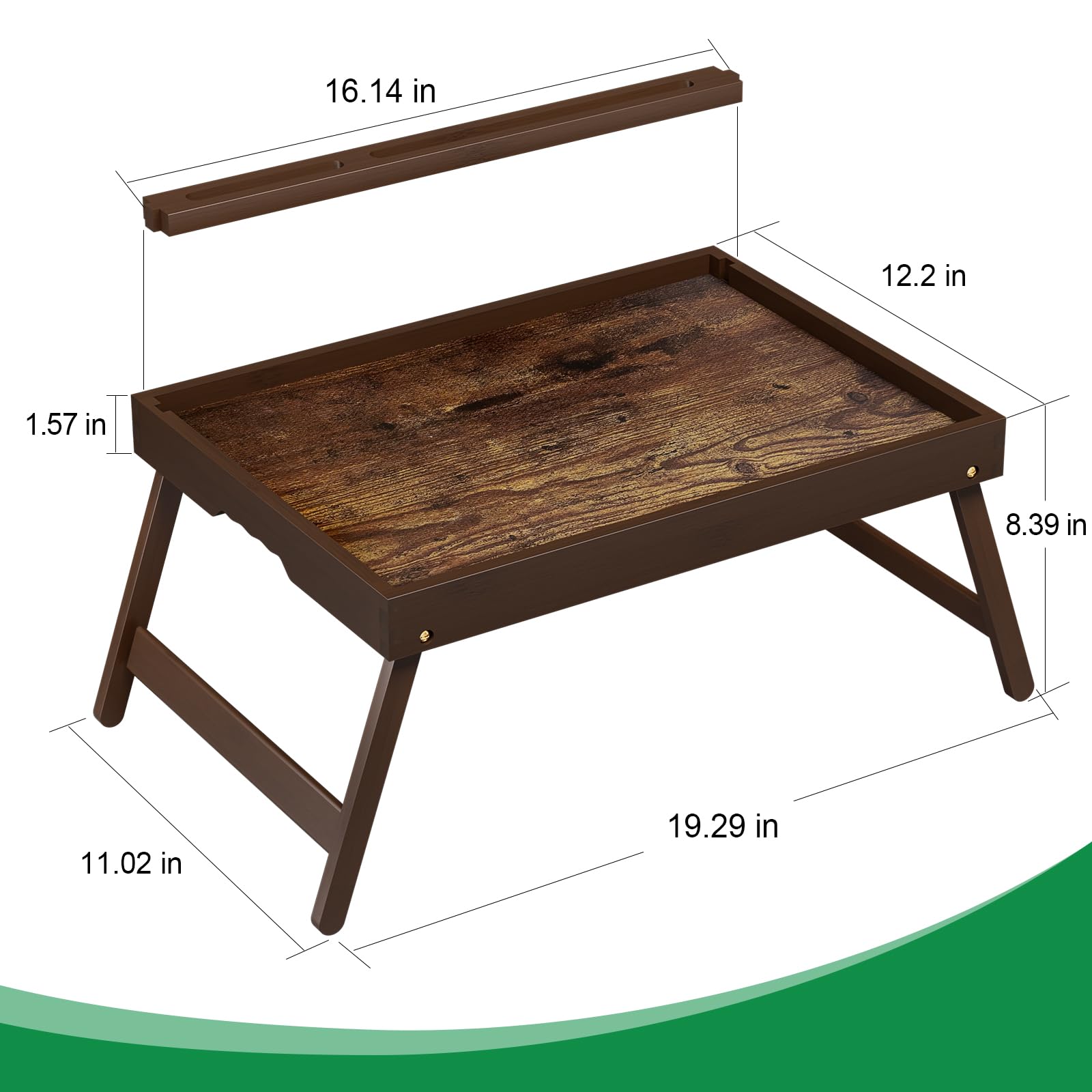 Promitop tray features ergonomic handle for portable use between rooms.