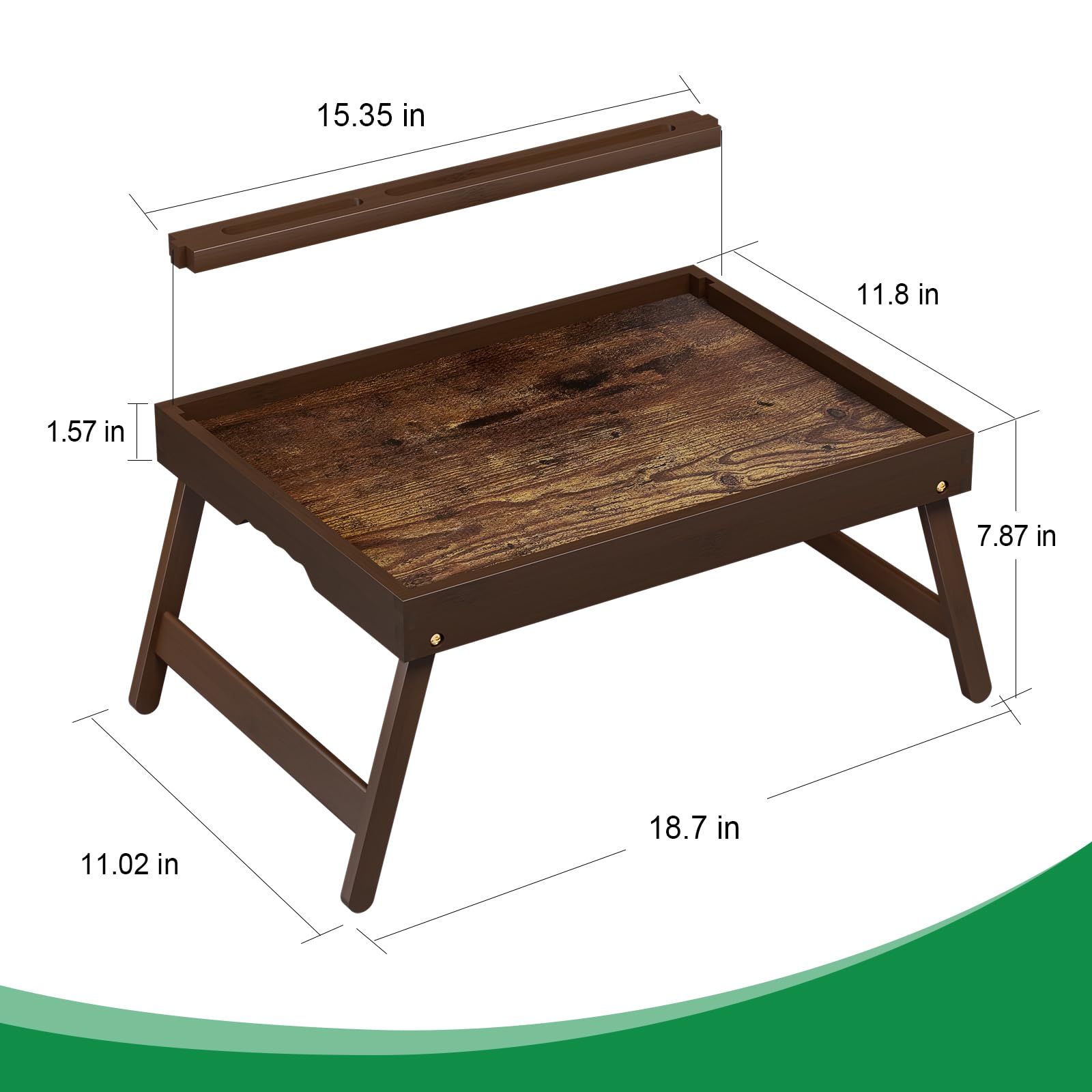 Promitop bamboo tray features an ergonomic handle for effortless carrying around the home.