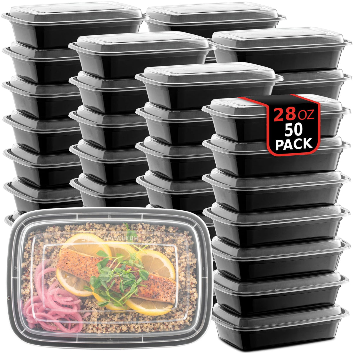 PROMOZE 50-pack single-compartment meal prep container for easy portion control