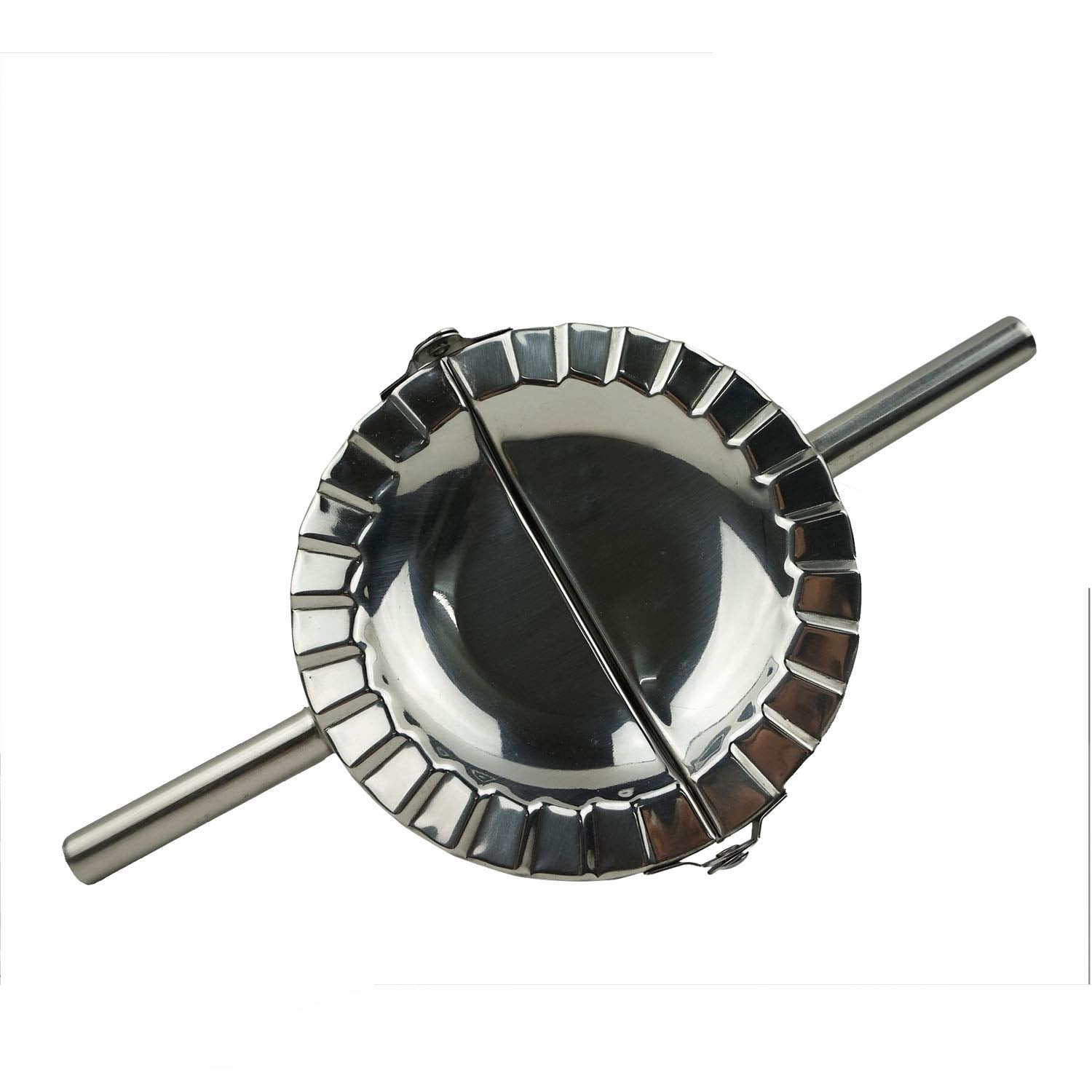 Proshopping XL dumpling maker top view shows 5-inch diameter for precise wraps.