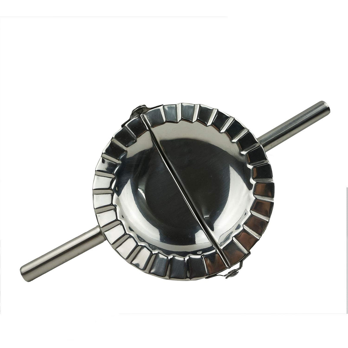 Proshopping XL dumpling maker top view shows 5-inch diameter for precise wraps.