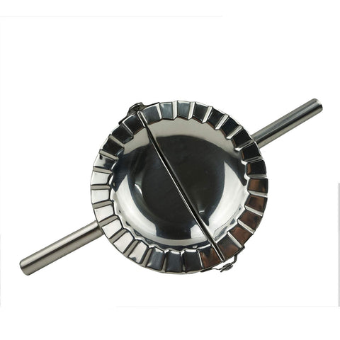 Proshopping XL dumpling maker top view shows 5-inch diameter for precise wraps.