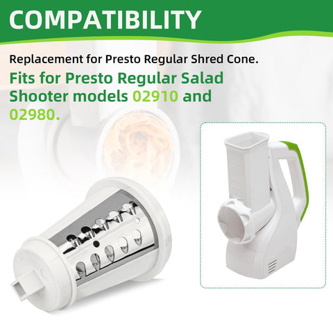 White cone supports effortless shredding of Parmesan or carrots.
