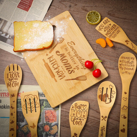 Lifestyle shot of ProSuites mom kitchen gift set in stylish packaging
