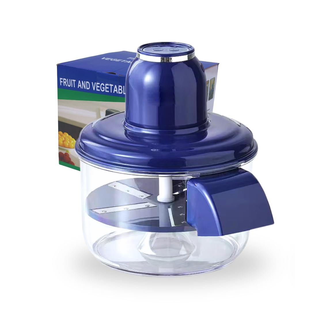 Proteinized 2-in-1 peeler with blue guide plate on for small item peeling