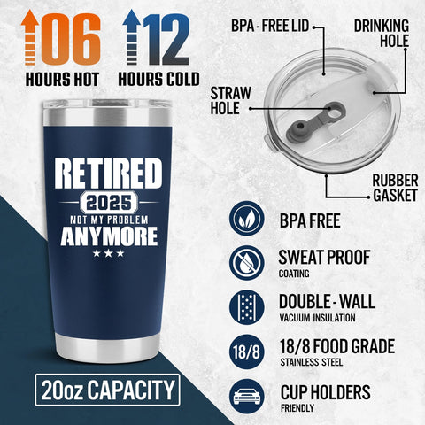 PRPinkRain Legend Has Retired tumbler with BPA-free lid for safe sipping