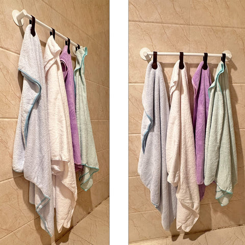 Prriudy organization clips for bathroom and kitchen with leather finish.