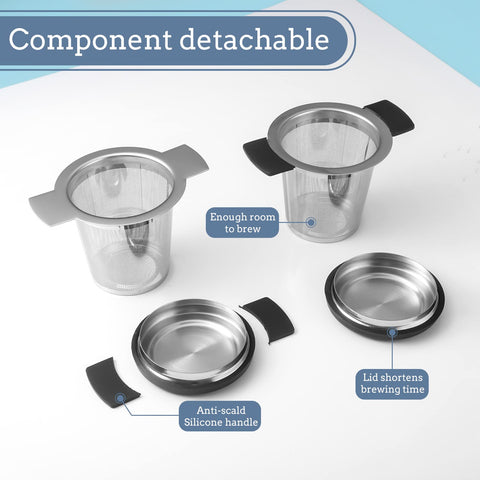 Prudiut stainless steel tea infuser offers large capacity for 3–5 teaspoons.