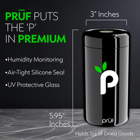 Prūf Jar 500ml capacity shown for storing herbs, coffee, or spices.