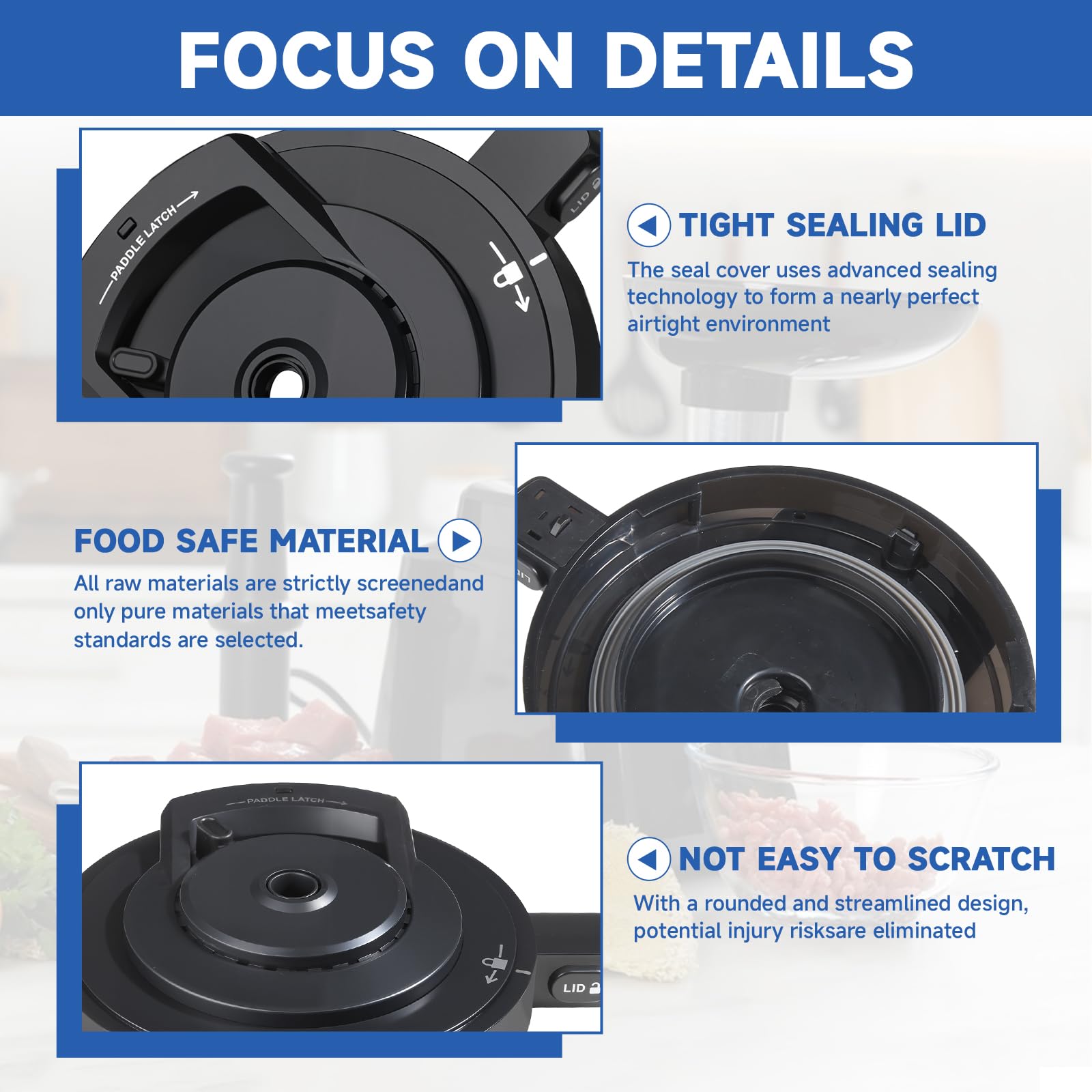 Psasrm BPA-free outer-bowl lid, durable replacement.