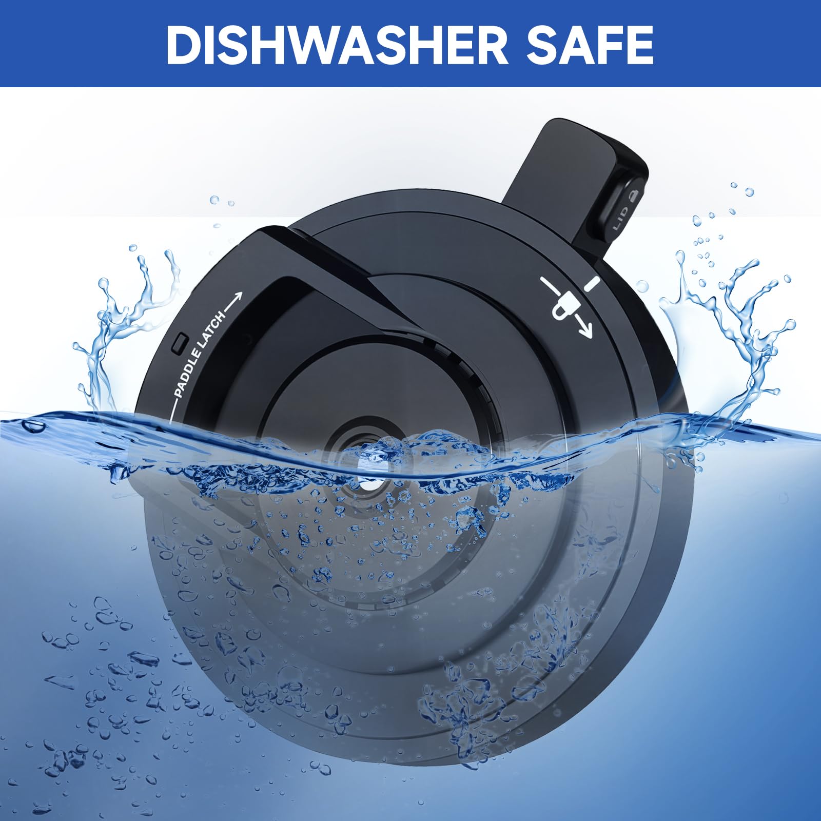 Psasrm Easy-install lid, quick snap-on, no paddle required.