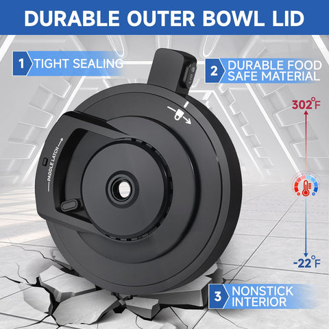 Psasrm NC501HGN compatible lid, snug fit for Ninja CREAMi.
