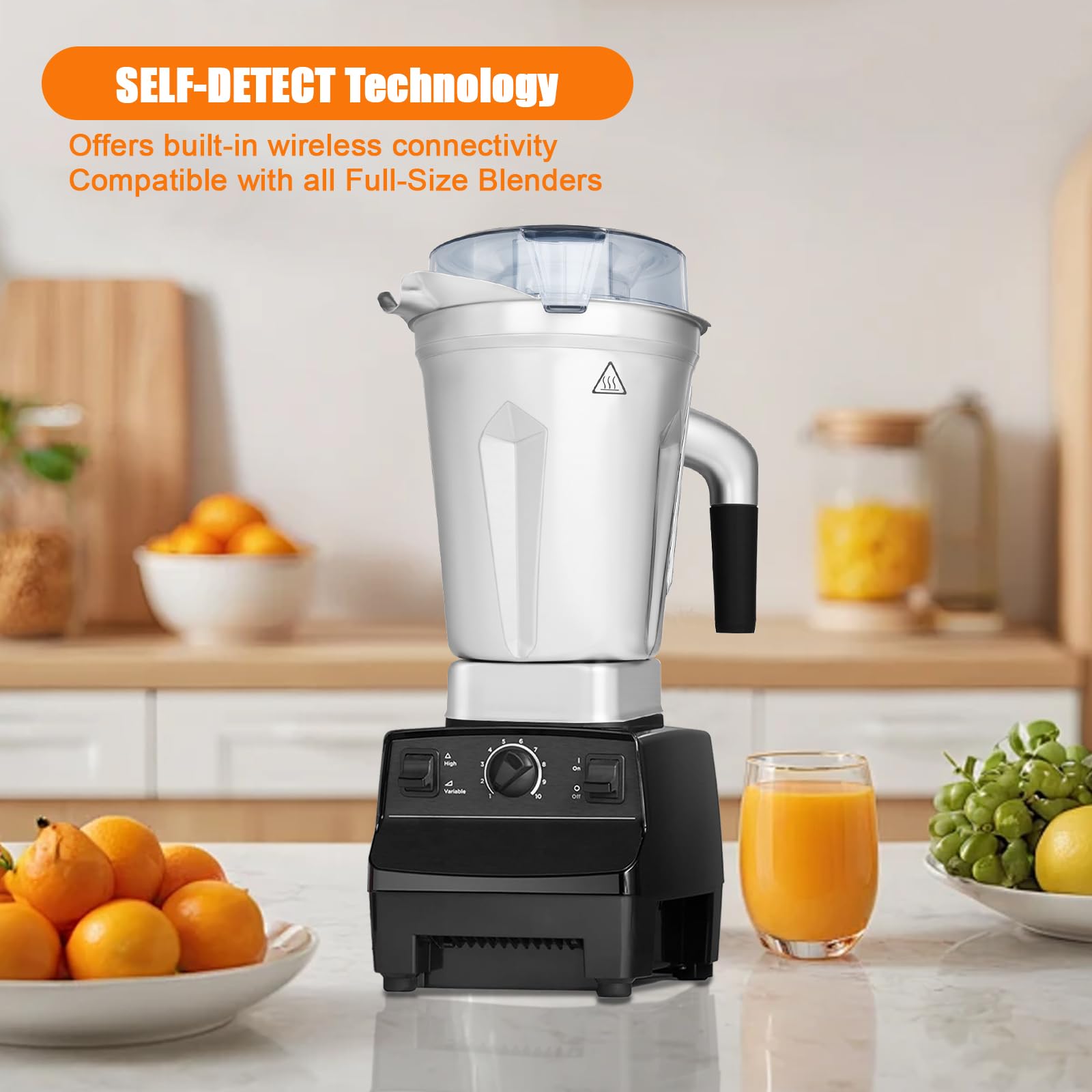 Psasrm Reinforced stainless steel blades ensure consistent blending results.